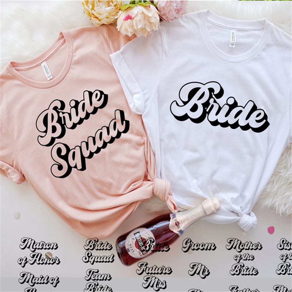 women's t-shirt katoen o nek women's wedding bridal party plus size shirts bride squad bachelorette party tshirt grafische