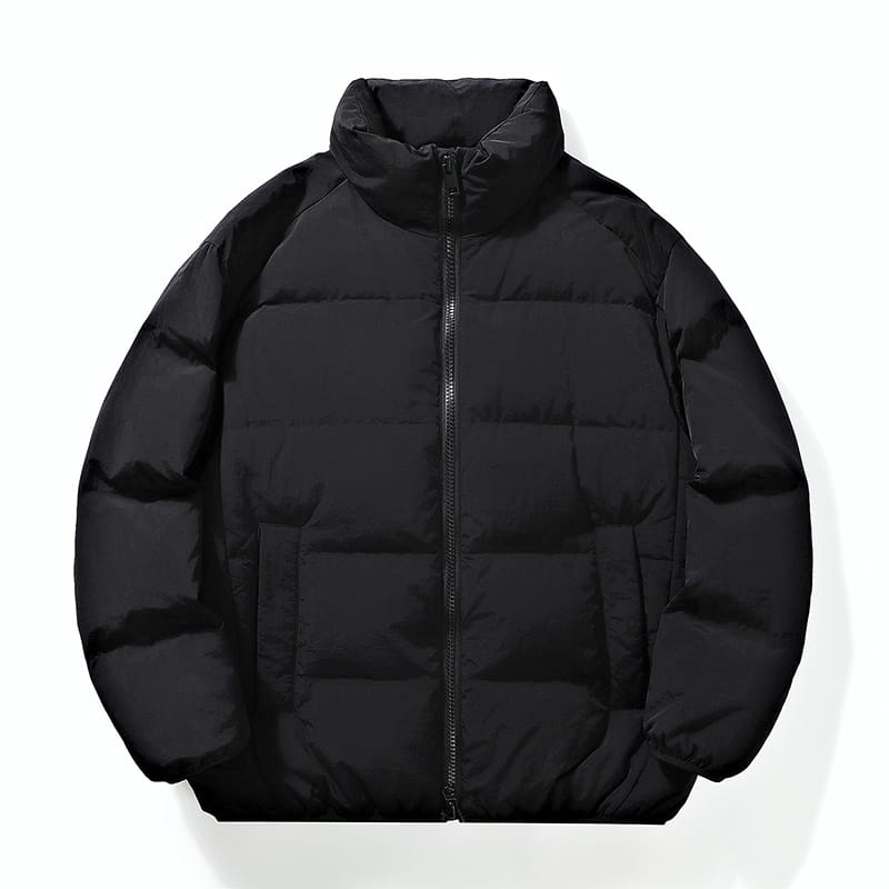 Men's Winter Jacket 2024 New Solid Color Casual Loose Thickening Warm Outdoor Travel Stand Collar Jacket Couple Down Jackets