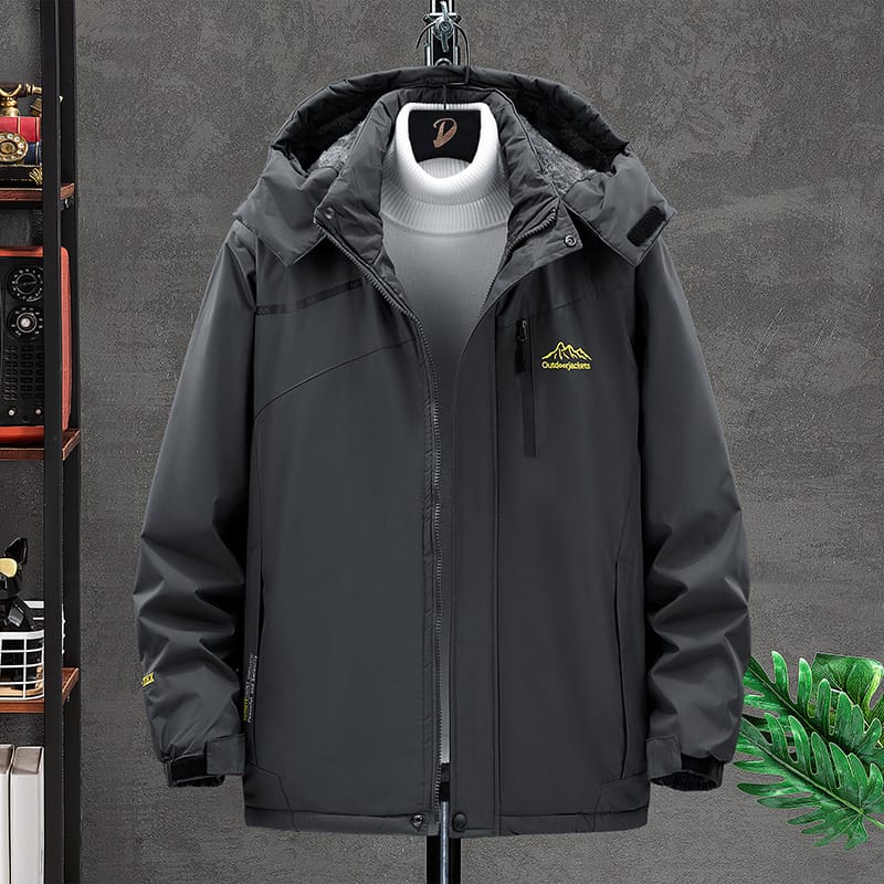 2024 Men's Winter Jacket Fashion Print Chest Zipper Pocket Design Camping Waterproof Jacket Outdoor cold proof windbreaker L-9XL