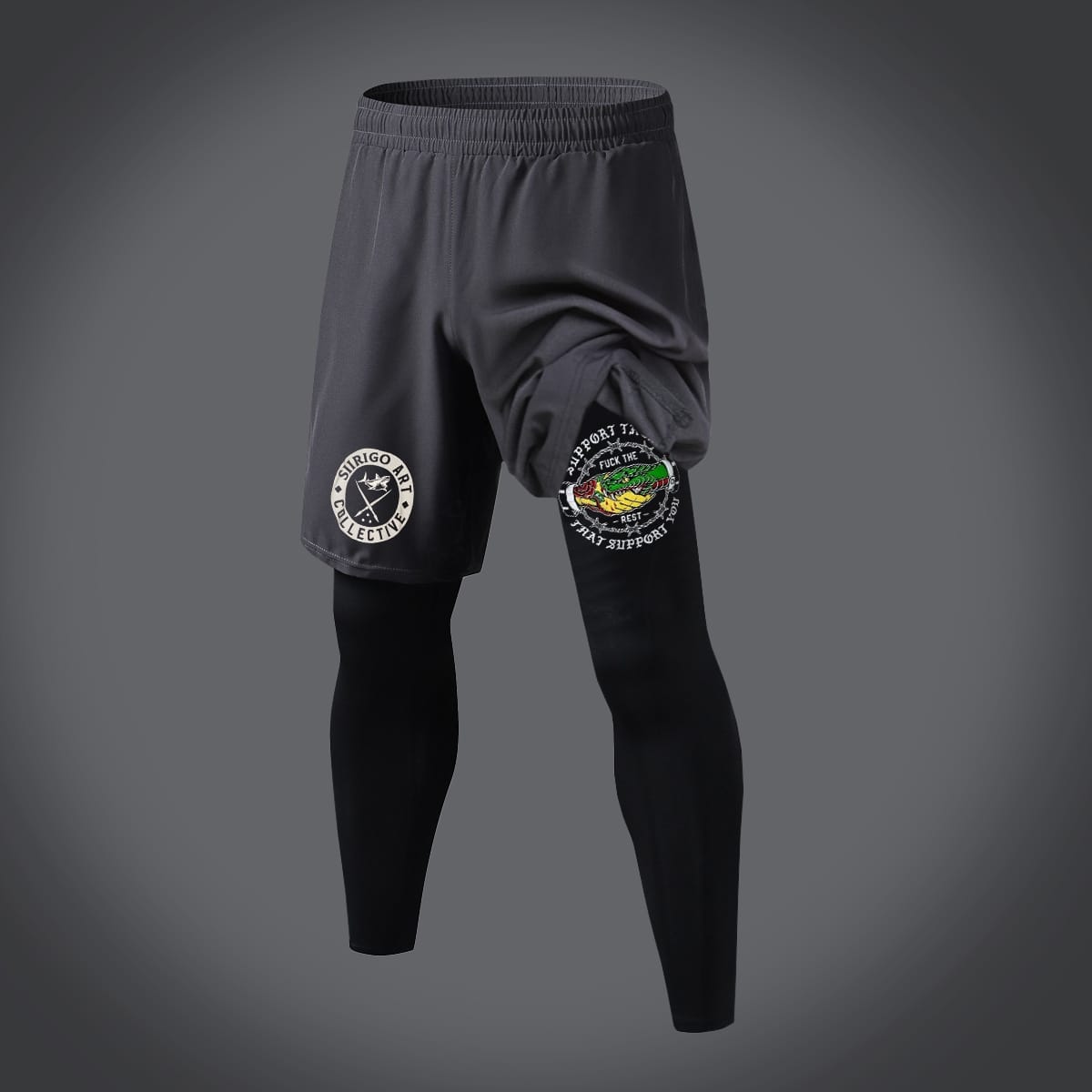 Suitable For Fitness Running Daily, Four Seasons Men's Sports Double Pants, Pattern 3D Printing Fashion Trend, Comfortable Versi