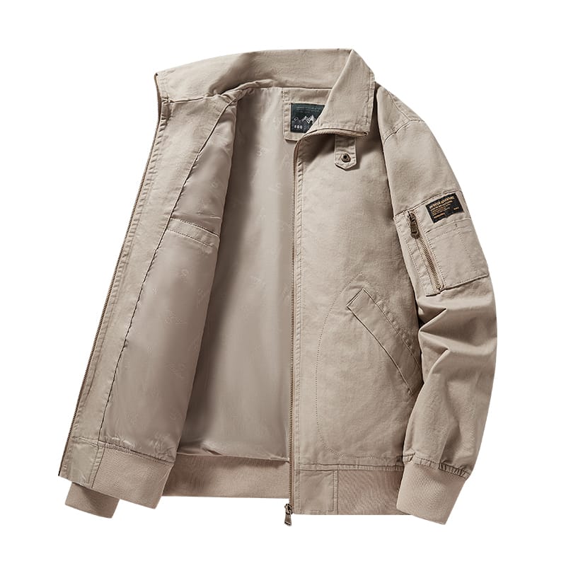 Men's Vintage Jacket Autumn Winter New Solid Color Trend Loose Versatile Outdoor Casual Lapel Coat Men's Washed Cotton Jacket
