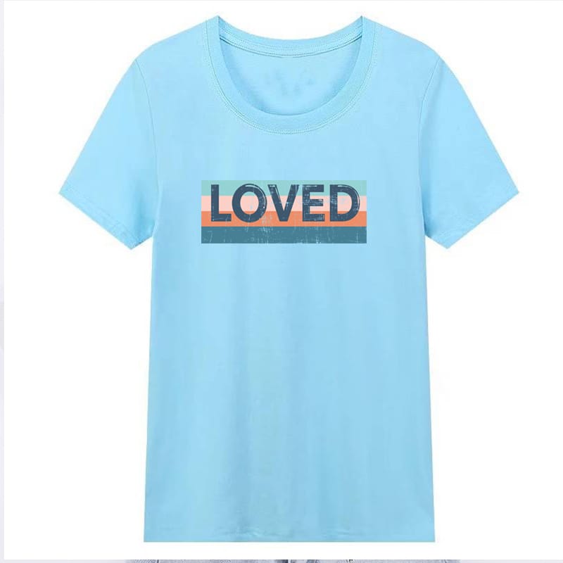 Retro Loved Religious Women's Clothing Cotton Harajuku Vintage Loose Grace Love Faithful Festival Tshirt Gift Tops Dropshipping