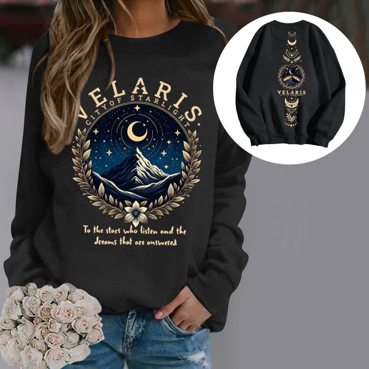 Villaris City Of Starlight Casual Sweatshirt Winter Oversized Hoodies With Pattern Women'S Sweatshirts Y2k European Clothing