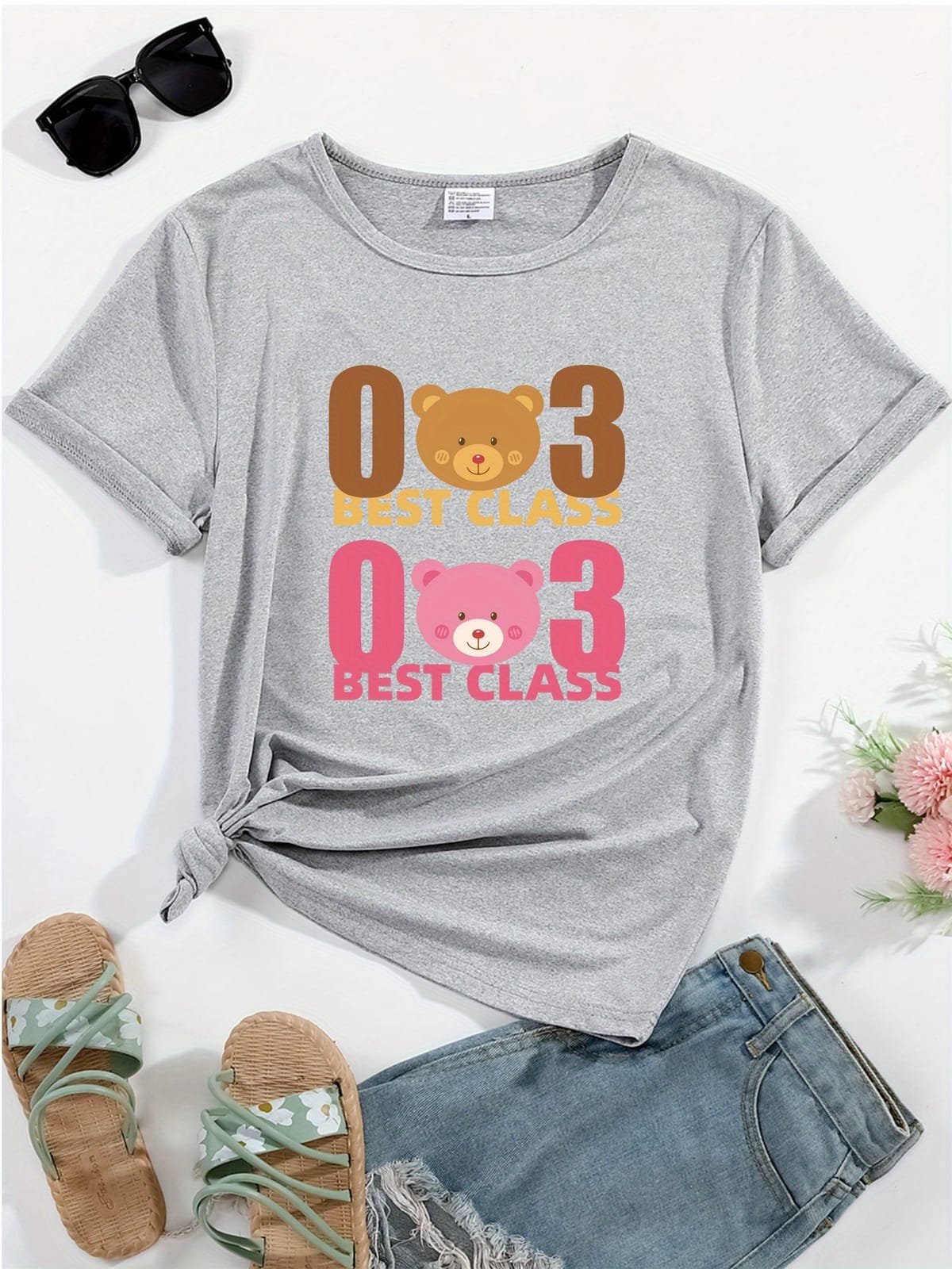 Letter Print T-shirt, Short Sleeve Crew Neck Casual Top For Summer & Spring, Women's Clothing