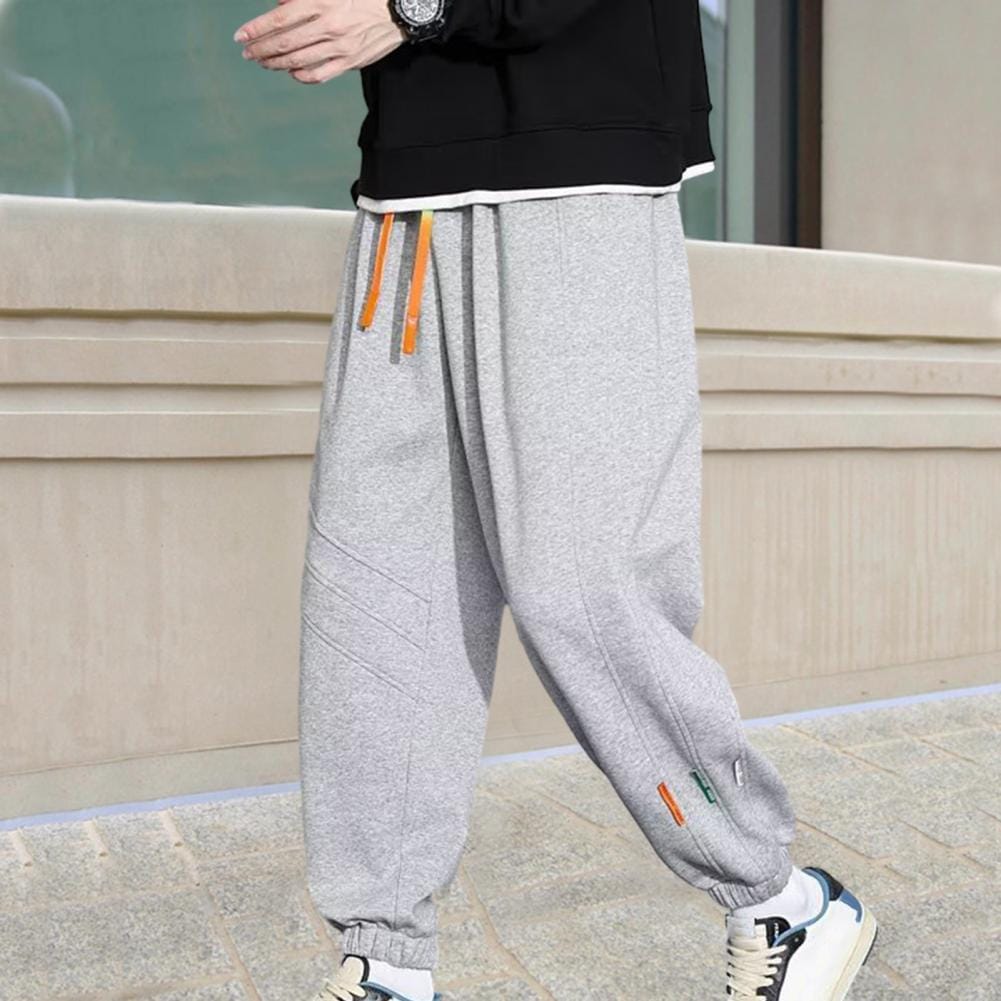 Elastic Waist Sports Pants Pockets Sport Pants Colorful Drawstring Men's Jogger Pants with Elastic Waist Pockets for Sport
