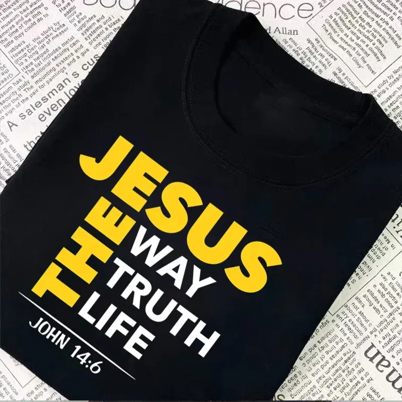 Jesus The Way Truth Life Print Girl's Tees Top Printcess Women's Comfortable Casual Short Sleeve Round Neck Fit T-Shirt