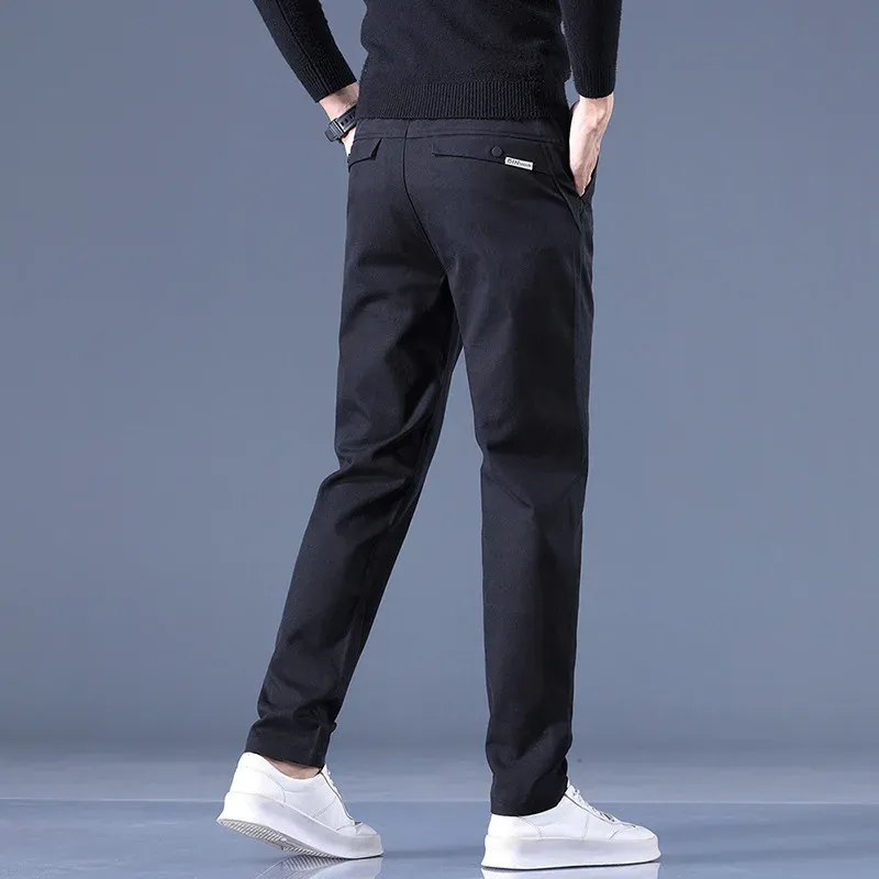 Summer New Men's Clothing Cross Border Mens Pants Korean Fashion Edition Elastic Slim Fit Straight Leg Casual Pants for Men