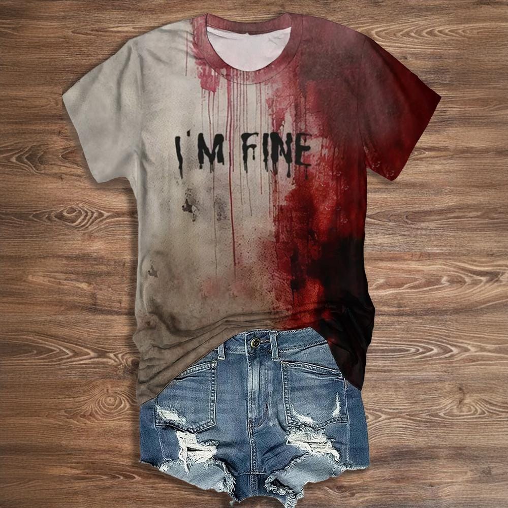 Letter Print Vintage Women's T-shirts Personality Streetwear Designer O-neck Short Sleeves T shirt Tops Halloween Women Clothing