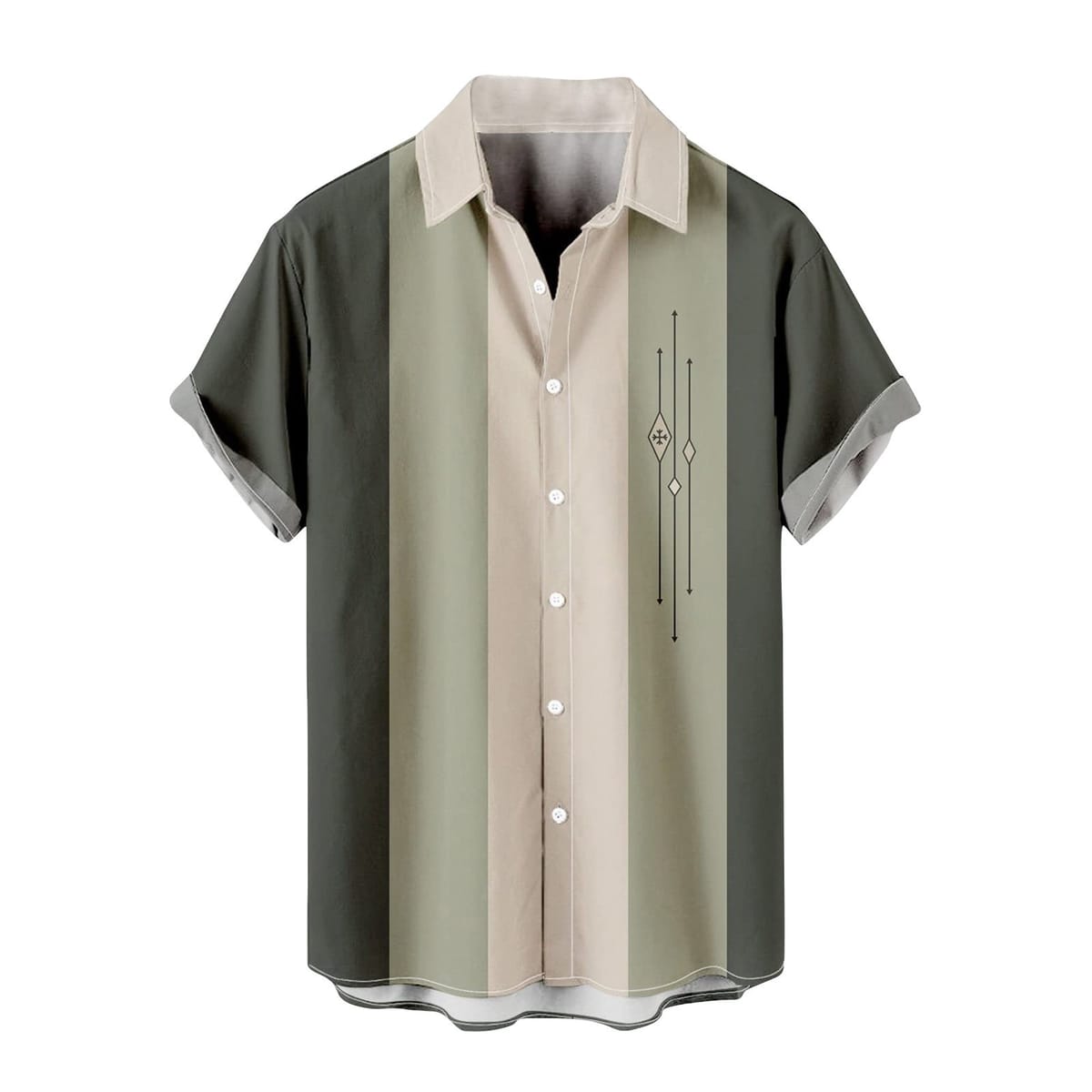 Men'S Lapel Shirts Vintage Short Sleeve Button Down Hawaiian Style Printed Shirt Summer Beach Vacation Casual Loose Shirts