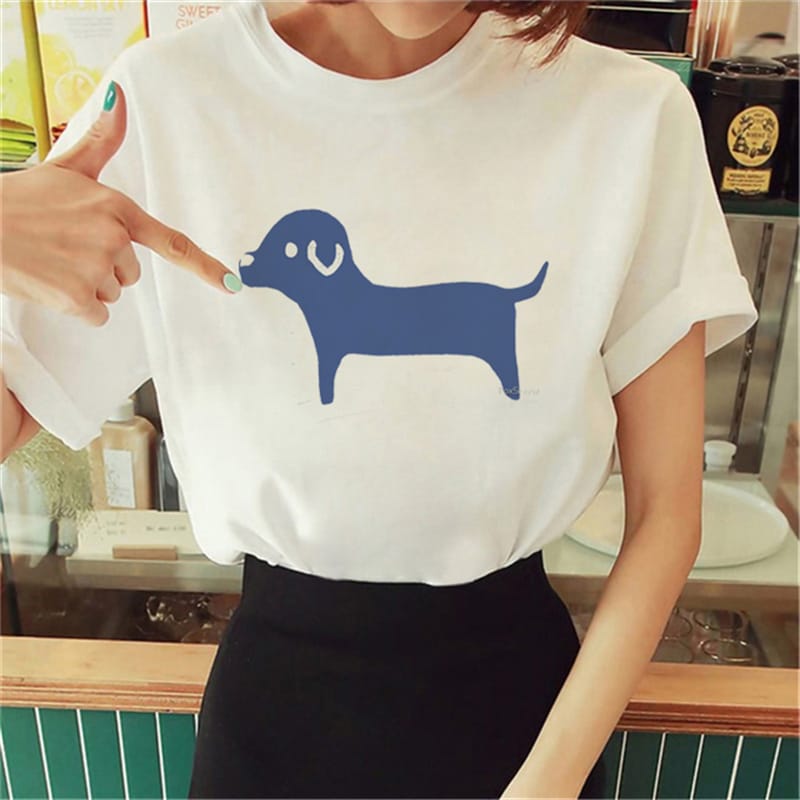 Leisure Women's Fashion Fun Animal Printed Short Sleeve T-shirt Clothing Pattern Summer New T-shirt Women's Printed T-shirt.