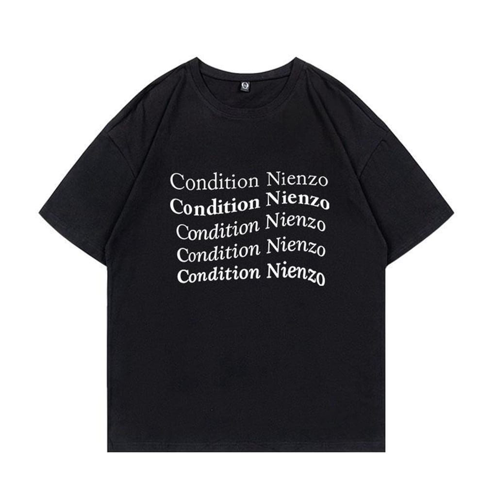 Summer Cotton Top Women's Casual CONDITION NIENZO Letter Print O-neck Short Sleeve Men's and Women's Hip-Hop Fashion T-Shirt