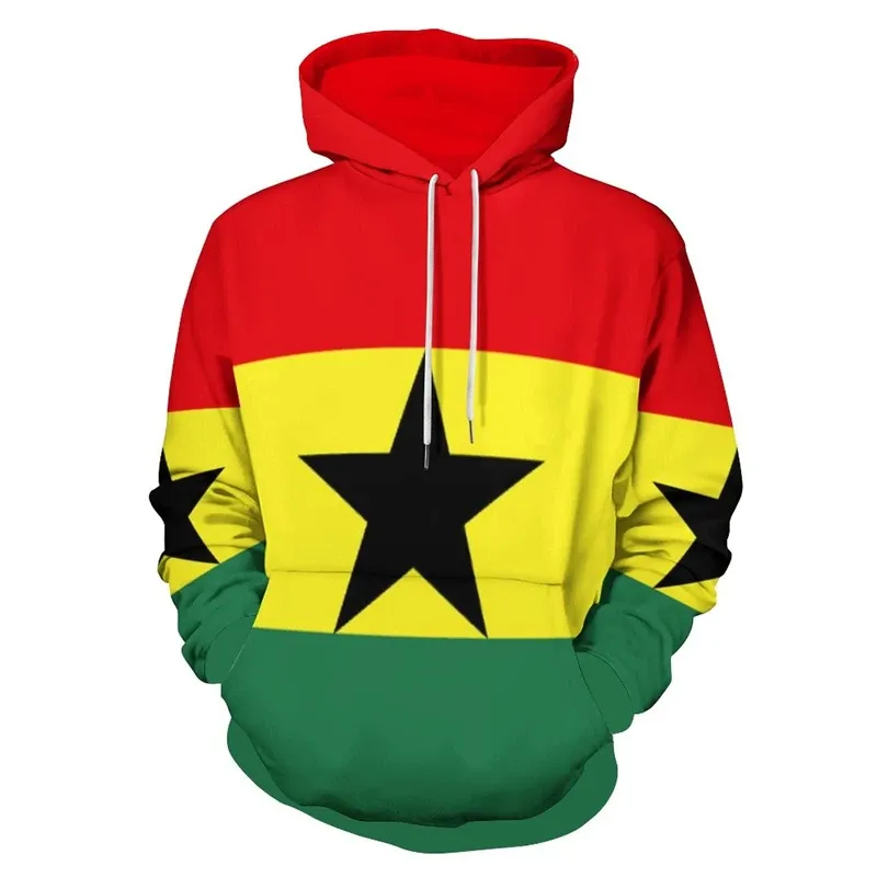 2024 Fashion men's and women's sports hooded pullover Haitian flag 3D printed Fall/Winter casual hoodie loose sweatshirt
