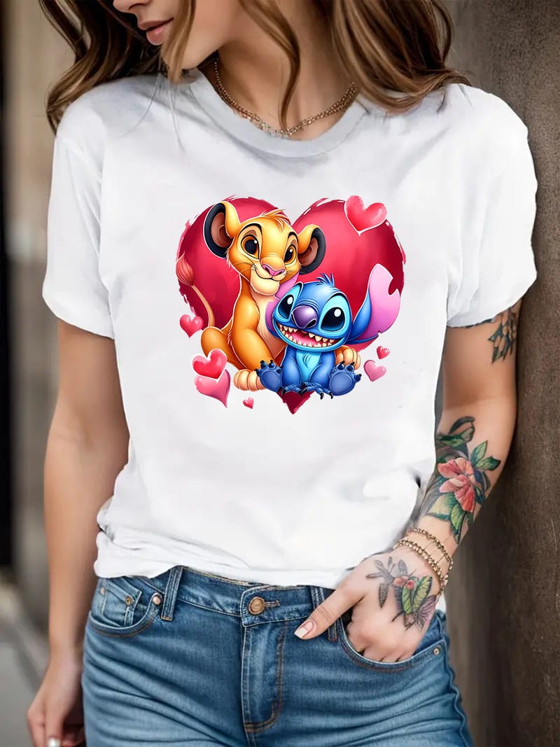 Stitch Disney Women's T-shirt Female Clothing Tees Y2k Top Women Casual T Shirt Women Clothing y2k clothes tops Stitch T-shirts