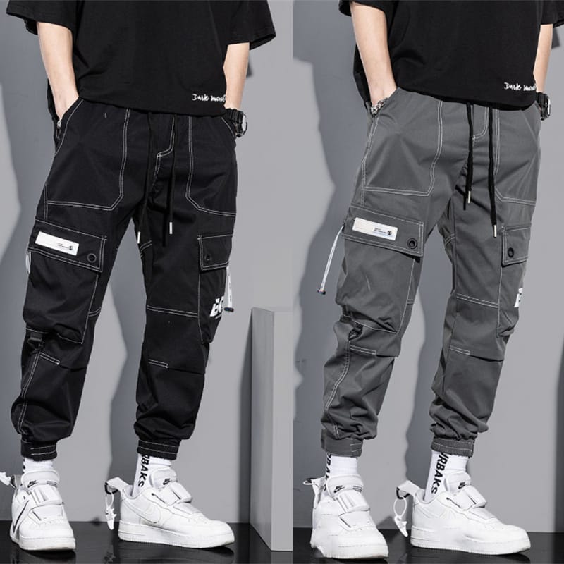 Vintage Men's Cargo Pants Hip Hop Streetwear Loose Jogging Harem Pants Male Elastic Waist Trousers New Pantalons Pour Hommes