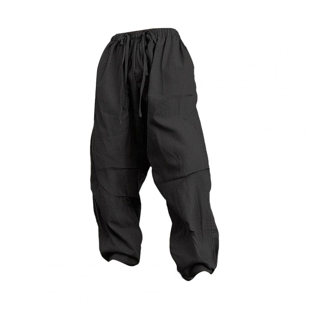 Men Trousers Men's Drawstring Elastic Waist Wide Leg Sweatpants with Pockets for Daily Wear Casual Sports Activities Wide Leg