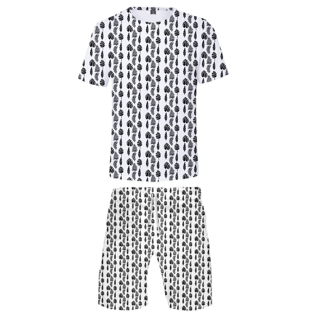 Short sleeve shorts suit men's and women's clothing flame aperture Fashion pure cotton Pants T-shirt set 3D digital printing32