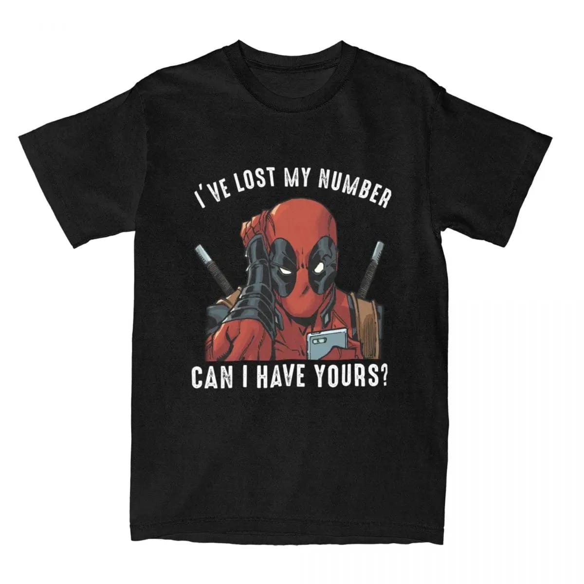Deadpool Men t shirt Can I Have Your Number Women's T Shirts Cotton Tops Fashion Short Sleeve Crewneck Tee Shirt loose T-Shirt