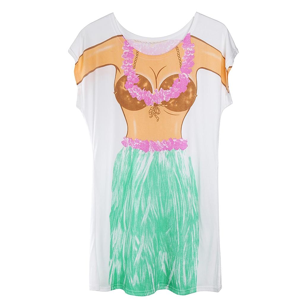 Novelty Young Girl 3d Print T-shirt Women's Fashion Cover-Ups Swimwear Bikini Hen Night Pajama Oversize T-Shirt Tee
