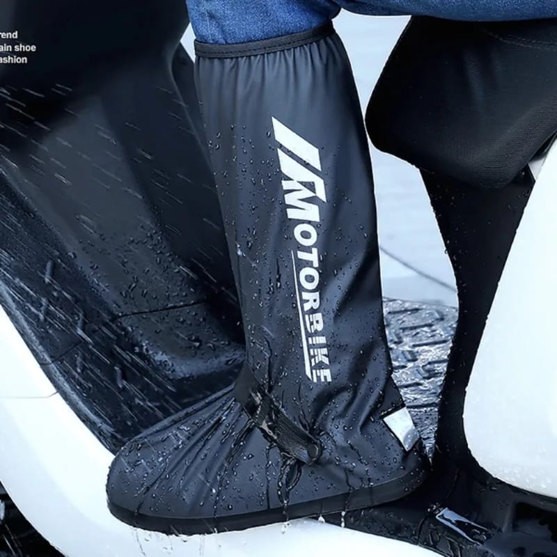 Reusable Motorcycle High Tube Rain Boots Waterproof Non-Slip Footwear Covers Unisex Bicycle Men Shoes Protectors For Rainy Day