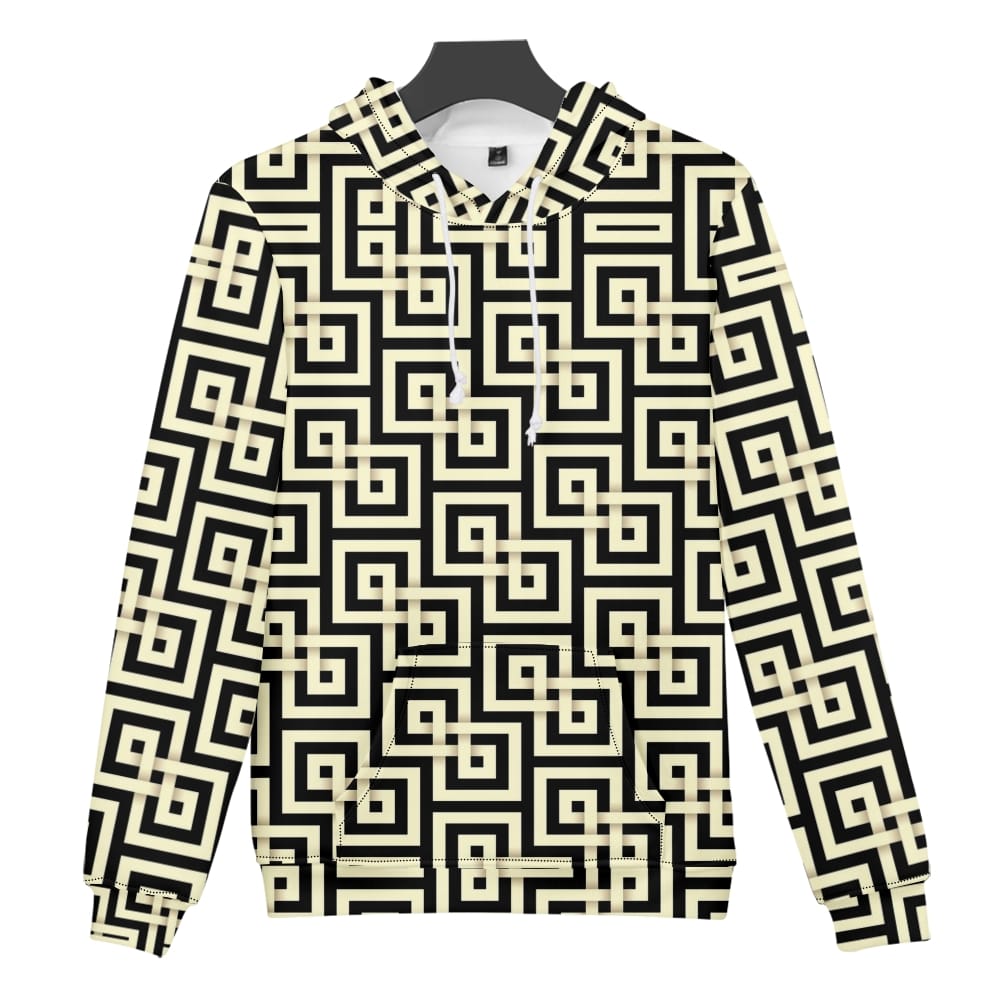 2022 New Men's Long Sleeve New Large Pocket Loose Casual Pullover Spring Autumn Fashion Plaid Hoodie