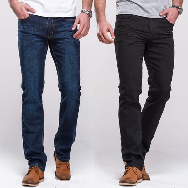 LGRG Men's Jeans Classic Straight Fit Stretch Denim Jeans Casual Blue Black Trousers Stretch Long Pants