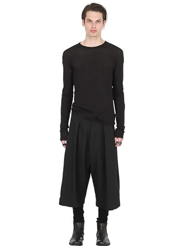 Men's Korean version of the fashion loose wide leg pants men and women with the same personality size eight pants