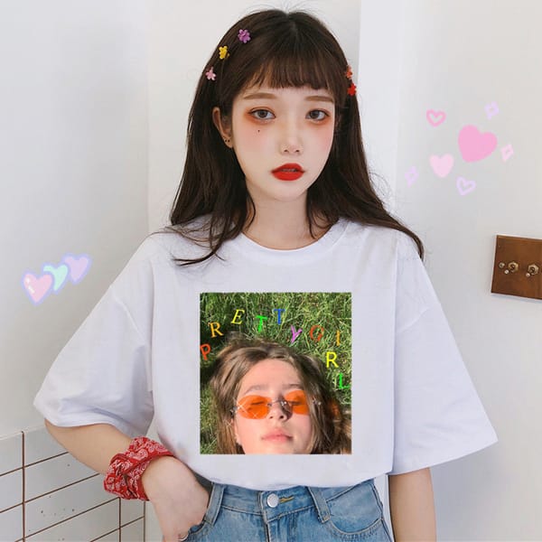 Vintage T shirt Clairo Rap Tee Clairo Women Hip Hop T shirt Women's Tshirt Round Neck Short Sleeve goth streetwear Tops Shirt