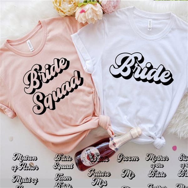 women's t-shirt katoen o nek women's wedding bridal party plus size shirts bride squad bachelorette party tshirt grafische