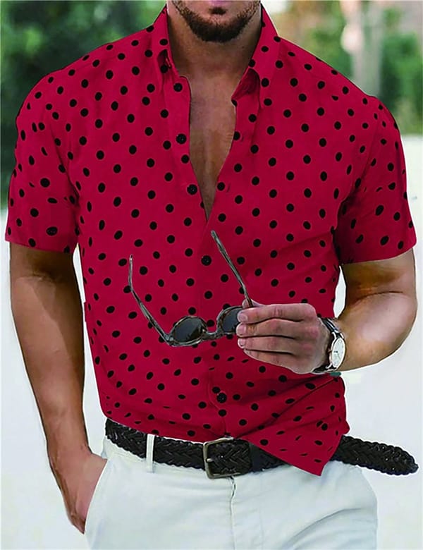 Summer Men's Casual Spot Simplicity Shirt Hawaiian Shirt Men Casual Short Sleeved Shirt For Men Clothing Breathable Shirts Tops