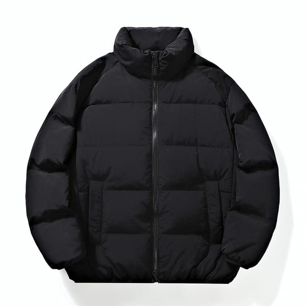 Men's Winter Jacket 2024 New Solid Color Casual Loose Thickening Warm Outdoor Travel Stand Collar Jacket Couple Down Jackets