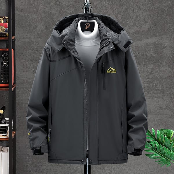 2024 Men's Winter Jacket Fashion Print Chest Zipper Pocket Design Camping Waterproof Jacket Outdoor cold proof windbreaker L-9XL