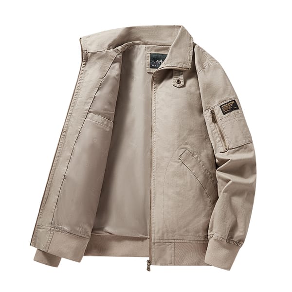 Men's Vintage Jacket Autumn Winter New Solid Color Trend Loose Versatile Outdoor Casual Lapel Coat Men's Washed Cotton Jacket