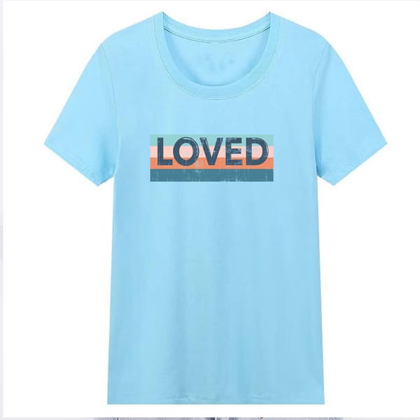 Retro Loved Religious Women's Clothing Cotton Harajuku Vintage Loose Grace Love Faithful Festival Tshirt Gift  Tops Dropshipping