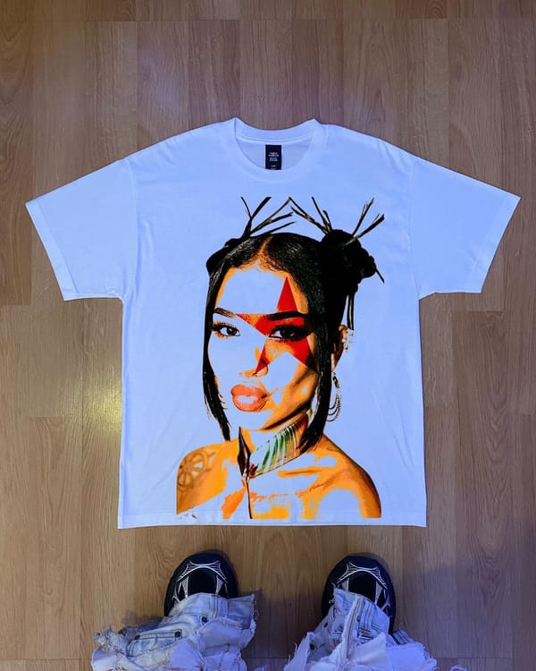 Women's White Headshot Cotton T-Shirt Vintage Clothes Gothic Oversized T Shirt Y2k Tops Couple Streetwear Grunge Clothes