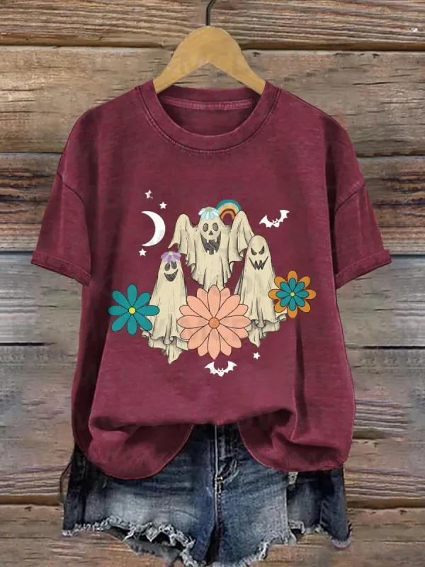 Ghost Halloween Art Print T-shirt 3D All Over Printed Women's T Shirts