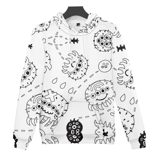 2022 New Men's Long Sleeve New Large Pocket Loose Casual Pullover Spring Autumn Fashion octopus Hoodie
