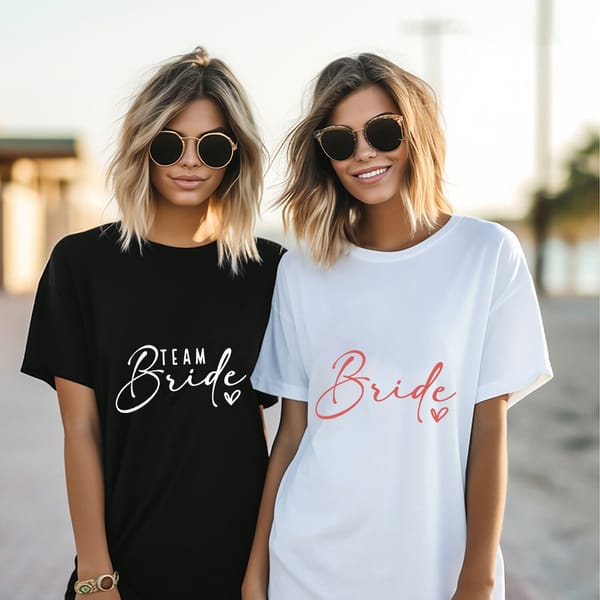 Bride Wedding Women's T-shirt Bachelorette Party Shower Gift Round Neck Stylish Short Sleeved Tee Perfect Bachelorette Gift