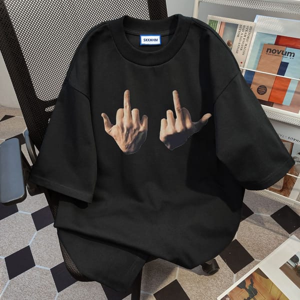 oversize two-handed large print short sleeve American summer all-in-one slimming men's and women's loose y2k top t shirt women