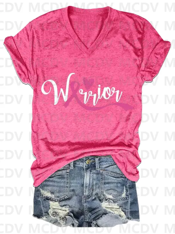 Breast Cancer Warrior Print Casual T-Shirt 3D All Over Printed Summer Women's T Shirts Sexy Tops