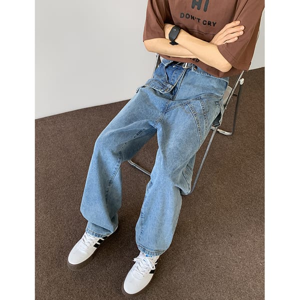 8XL-M jeans Men's High street straight suspenders8XL-M jeans Men's High street straight suspenders