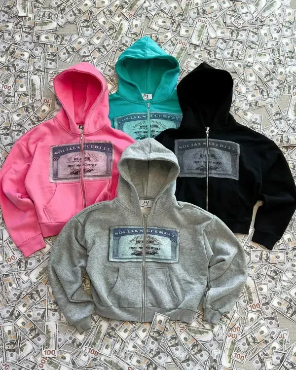 2024 New Retro Men's and Women's Hoodies Printed Personalized Patterns Y2K Style Streetwear Hooded Cardigan Long Sleeve New Tops