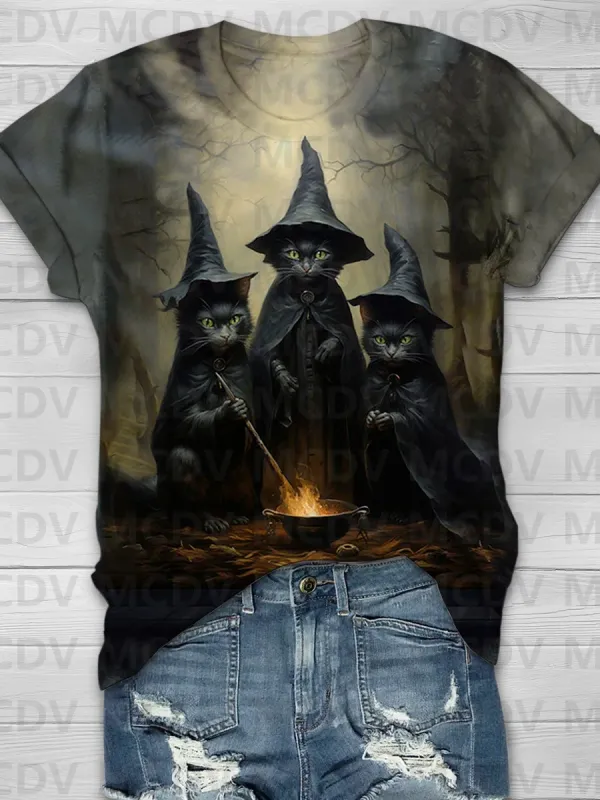 Halloween Raven Print Casual T-Shirt 3D All Over Printed Women's T Shirts