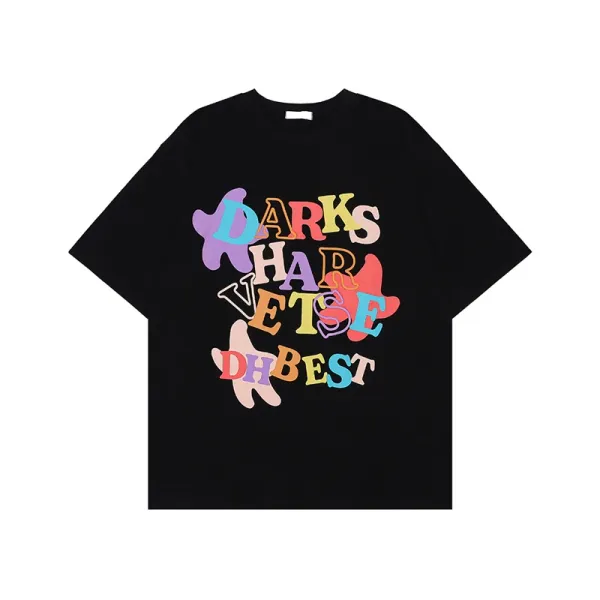 Star Motif Tops Summer T-shirt Cartoon Harajuku Tees Y2k Clothing Wear Tshirt Men T Shirt Women's Short Sleeves Street Clothes