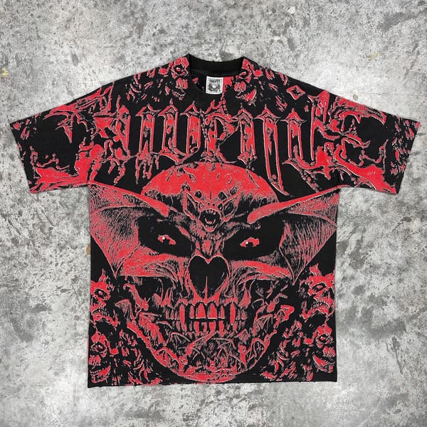 American Style Street Personality Loose Cotton T-Shirts Y2K Gothic Punk Printed Tops Summer Short-Sleeve for Men's and Women's