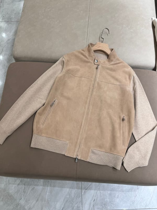 Autumn B*c Men's Jacket Coat Goatskin Suede Knitted Jacket
