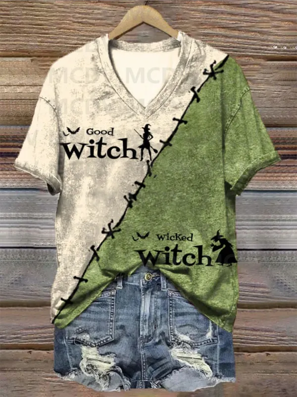Women's Halloween Art Print V-neck Casual T-Shirt 3D All Over Printed T Shirts Sexy