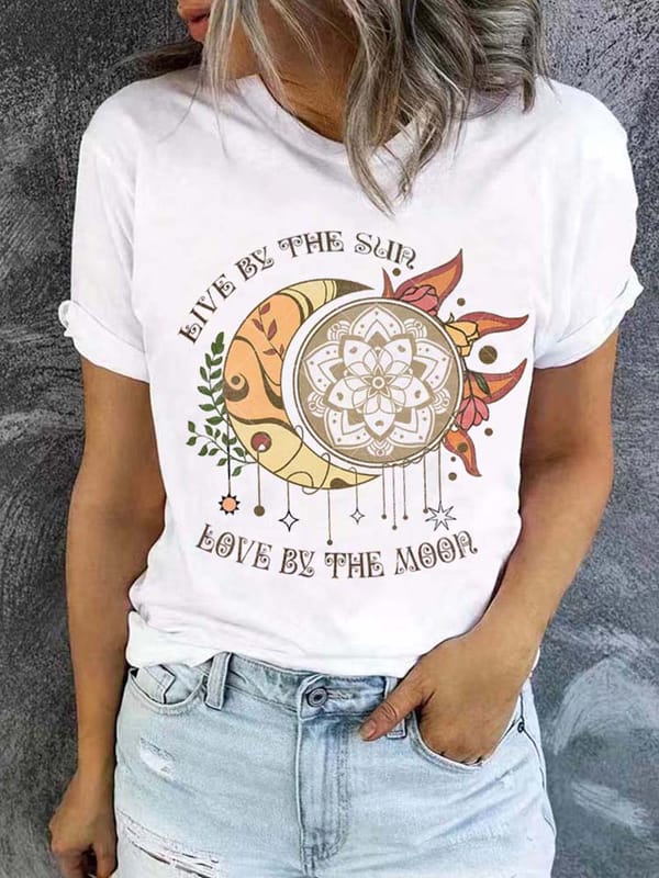 Printed T-Shirt Clothing 90s Sweet and Cute Style Women's T-Shirt Short Sleeved Women's Casual Fashion Pattern Basic T-Shirt.