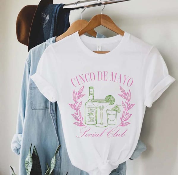Cinco De Mayo Printed Letter Short Sleeved Women's Summer Fashion O-Neck Basic Cartoon Cute Versatile Clothing Casual Top T-Shir