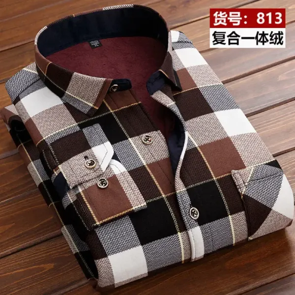 2023 Winter New arrival Men's Fashion Casual Long Sleeve Shirt autumn Men Fleece Thick Warm High Quality Large Size Shirt M-4XL