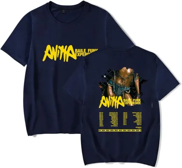 Anitta Funk Experience Tour T-Shirt Merch Crewneck Short Sleeve Hip Hop Men Women's Tshirt Harajuku Casual Clothes